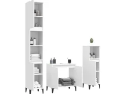 vidaXL 3-tlg. Badmöbel-Set Weiß Holzwerkstoff Modell 20