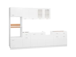 vidaXL 7-tlg Küchenzeile Weiß Holzwerkstoff Modell 1
