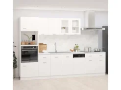 vidaXL 7-tlg Küchenzeile Weiß Holzwerkstoff Modell 1