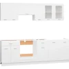 vidaXL 8-tlg Küchenzeile Weiß Holzwerkstoff Modell 1