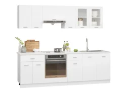 vidaXL 8-tlg Küchenzeile Weiß Holzwerkstoff Modell 1