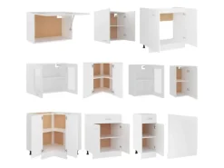 vidaXL 11-tlg Küchenzeile Weiß Holzwerkstoff Modell 3