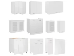 vidaXL 11-tlg Küchenzeile Weiß Holzwerkstoff Modell 3