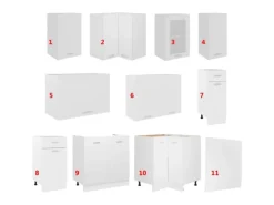 vidaXL 11-tlg Küchenzeile Weiß Holzwerkstoff Modell 2