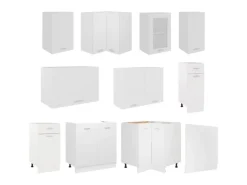 vidaXL 11-tlg Küchenzeile Weiß Holzwerkstoff Modell 2