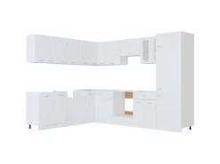 vidaXL 14-tlg Küchenzeile Weiß Holzwerkstoff