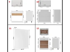 vidaXL 14-tlg Küchenzeile Weiß Holzwerkstoff