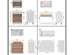 vidaXL 4-tlg Küchenzeile Weiß Holzwerkstoff