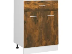 vidaXL Unterschrank mit Schublade Räuchereiche 60x46x81,5 cm