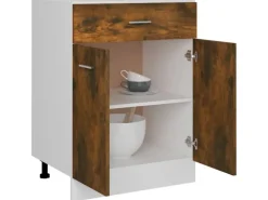 vidaXL Unterschrank mit Schublade Räuchereiche 60x46x81,5 cm