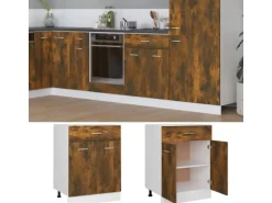 vidaXL Unterschrank mit Schublade Räuchereiche 60x46x81,5 cm