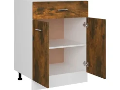 vidaXL Unterschrank mit Schublade Räuchereiche 60x46x81,5 cm
