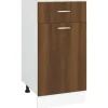 vidaXL Unterschrank mit Schublade Braun Eichen-Optik 40x46x81,5 cm