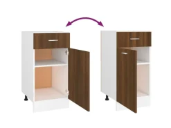 vidaXL Unterschrank mit Schublade Braun Eichen-Optik 40x46x81,5 cm