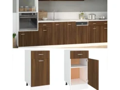 vidaXL Unterschrank mit Schublade Braun Eichen-Optik 40x46x81,5 cm