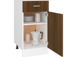 vidaXL Unterschrank mit Schublade Braun Eichen-Optik 40x46x81,5 cm