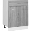 vidaXL Unterschrank mit Schublade Grau Sonoma 60x46x81,5 cm
