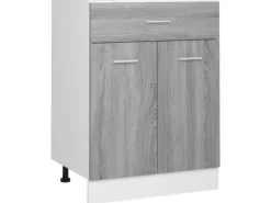vidaXL Unterschrank mit Schublade Grau Sonoma 60x46x81,5 cm
