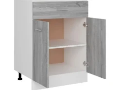vidaXL Unterschrank mit Schublade Grau Sonoma 60x46x81,5 cm