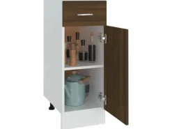 vidaXL Unterschrank mit Schublade Braun Eichen-Optik 30x46x81,5 cm