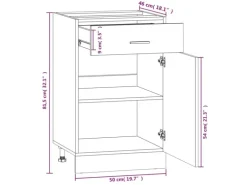 vidaXL Unterschrank mit Schublade Braun Eiche-Optik 50x46x81,5 cm