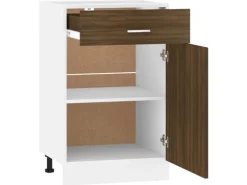 vidaXL Unterschrank mit Schublade Braun Eiche-Optik 50x46x81,5 cm
