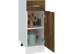 vidaXL Unterschrank mit Schublade Räuchereiche 30x46x81,5 cm