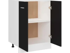 vidaXL Unterschrank Schwarz 60x46x81,5 cm Holzwerkstoff