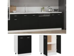 vidaXL Unterschrank Schwarz 60x46x81,5 cm Holzwerkstoff