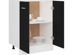 vidaXL Unterschrank Schwarz 60x46x81,5 cm Holzwerkstoff