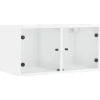 vidaXL Wandschrank mit Glastüren Weiß 68,5x37x35 cm
