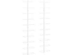 vidaXL Wand-Weinregale für 10 Flaschen 2 Stk. Weiß Metall