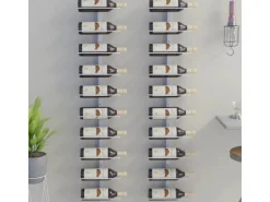 vidaXL Wand-Weinregale für 10 Flaschen 2 Stk. Weiß Metall