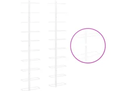 vidaXL Wand-Weinregale für 10 Flaschen 2 Stk. Weiß Metall