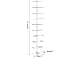 vidaXL Wand-Weinregale für 10 Flaschen 2 Stk. Weiß Metall