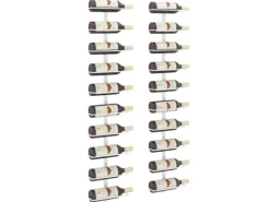 vidaXL Wand-Weinregale für 10 Flaschen 2 Stk. Weiß Metall