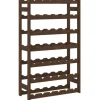 vidaXL Weinregal für 42 Flaschen Braun Massivholz Kiefer 62,5 x 25 x 102 cm