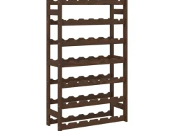 vidaXL Weinregal für 42 Flaschen Braun Massivholz Kiefer 62,5 x 25 x 102 cm