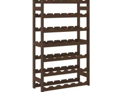 vidaXL Weinregal für 42 Flaschen Braun Massivholz Kiefer 62,5 x 25 x 102 cm