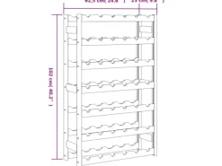 vidaXL Weinregal für 42 Flaschen Braun Massivholz Kiefer 62,5 x 25 x 102 cm