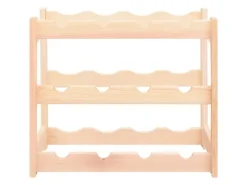 vidaXL Weinregal für 12 Flaschen Kiefernholz