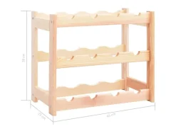 vidaXL Weinregal für 12 Flaschen Kiefernholz