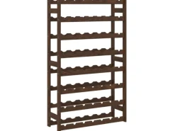 vidaXL Weinregal für 56 Flaschen Braun Massivholz Kiefer