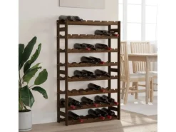 vidaXL Weinregal für 56 Flaschen Braun Massivholz Kiefer