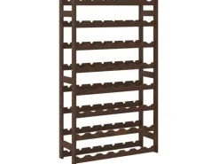 vidaXL Weinregal für 56 Flaschen Braun Massivholz Kiefer