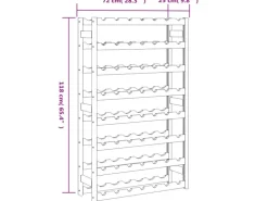 vidaXL Weinregal für 56 Flaschen Braun Massivholz Kiefer