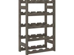 vidaXL Weinregal für 20 Flaschen Grau Massivholz Kiefer