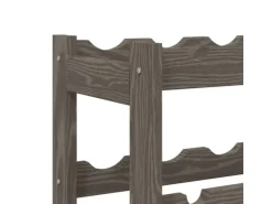 vidaXL Weinregal für 20 Flaschen Grau Massivholz Kiefer