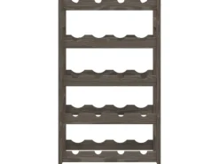 vidaXL Weinregal für 20 Flaschen Grau Massivholz Kiefer
