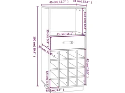 vidaXL Weinregal 45x34x100 cm Massivholz Kiefer